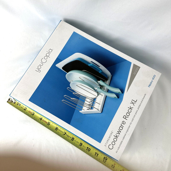 YouCopia Cookware Rack XL Heavy Duty Adjustable Pan Organizer NEW IN BOX - Picture 6 of 8